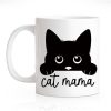 Cat Mama Coffee Mug Funny Cat Lover Gift for Cat Mom Wife Aunt Sister Friend, Mothers Day Birthday Gift
