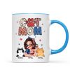 Cat Mom 4th of July America Sparkly Pattern Personalized Mug, Independence Day