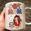 Cat Mom 4th of July America Sparkly Pattern Personalized Mug, Independence Day