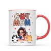 Cat Mom 4th of July America Sparkly Pattern Personalized Mug, Independence Day
