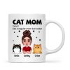 Cat Mom Definition Pretty Doll Woman & Fluffy Cat Personalized Mug