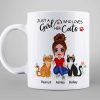 Cat Mom Doll Sitting Personalized Mug