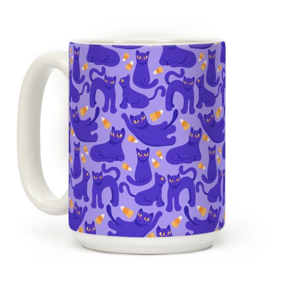 Cats And Candy Corn Pattern Coffee Mug