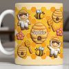 Celebrate A Special Bond With Bee And Honeycomb Design - Personalized Custom Coffee Mug - JBS116_MG