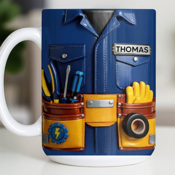 Celebrate Craftsmanship With Tool Belt Design - Personalized Custom Coffee Mug - JBS093_MG