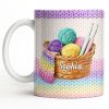 Celebrate Creativity with Vibrant Yarn Balls and Crochet - Personalized Custom Coffee Mug - HOB032_MG