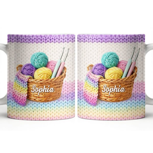 Celebrate Creativity with Vibrant Yarn Balls and Crochet - Personalized Custom Coffee Mug - HOB032_MG