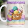 Celebrate Creativity with Vibrant Yarn Balls and Crochet - Personalized Custom Coffee Mug - HOB032_MG
