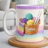 Celebrate Creativity with Vibrant Yarn Balls and Crochet - Personalized Custom Coffee Mug - HOB032_MG