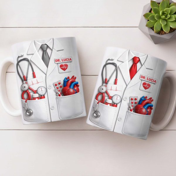Celebrate Dedication And Care With Custom Doctor Themed Mug - Personalized Custom Coffee Mug - DOC084_MG