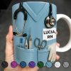 Celebrate Everyday Heroes, Stethoscope And Medical Instruments - Personalized Custom Coffee Mug - NUR021_MG