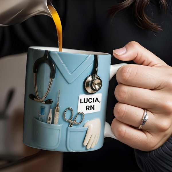 Celebrate Everyday Heroes, Stethoscope And Medical Instruments - Personalized Custom Coffee Mug - NUR021_MG