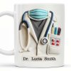 Celebrate Everyday Heroes With Medical Professional Gifts, Stethoscope And Mask - Personalized Custom Coffee Mug - GRAD040_MG