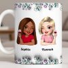 Celebrate Friendship With Personalized Coffee Mug Featuring Stylish Flowers - Personalized Custom Coffee Mug - BST525_MG