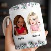 Celebrate Friendship With Personalized Coffee Mug Featuring Stylish Flowers - Personalized Custom Coffee Mug - BST525_MG