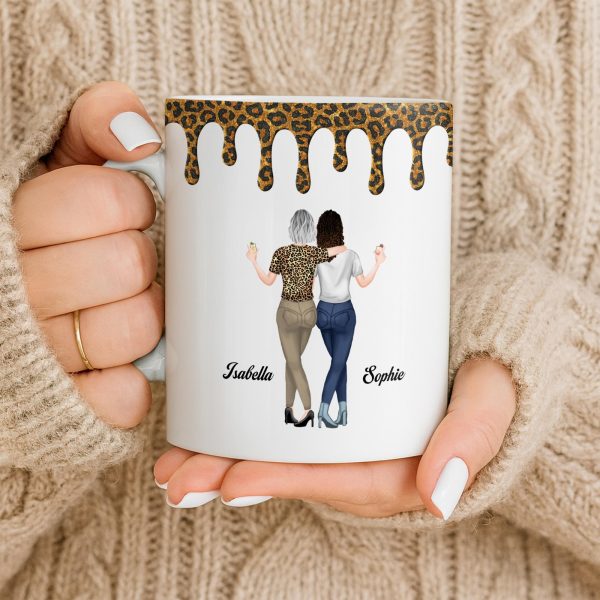 Celebrate Friendship With Stylish Besties Leopard Print - Personalized Custom Coffee Mug - BST508_MG