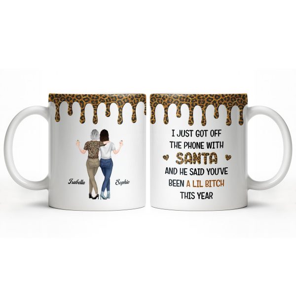 Celebrate Friendship With Stylish Besties Leopard Print - Personalized Custom Coffee Mug - BST508_MG