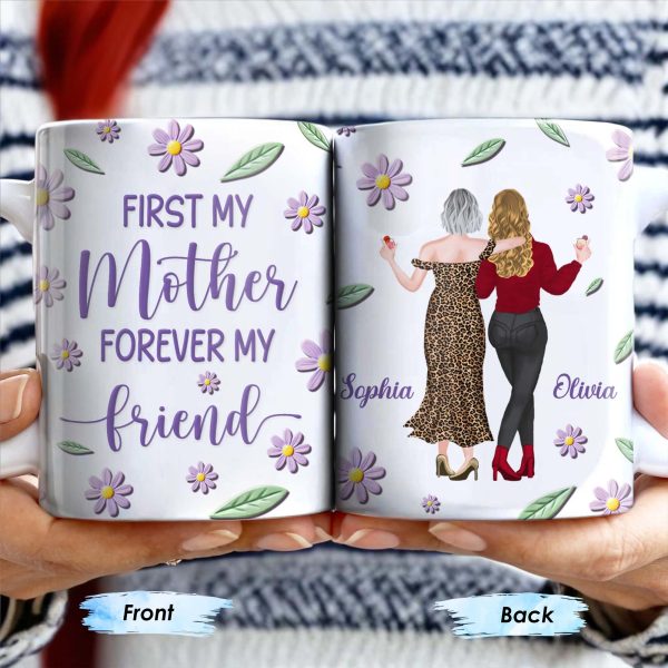 Celebrate Friendship With Stylish Ladies And Flowers - Personalized Custom Coffee Mug - MOM053_MG