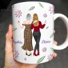 Celebrate Friendship With Stylish Ladies And Flowers - Personalized Custom Coffee Mug - MOM053_MG