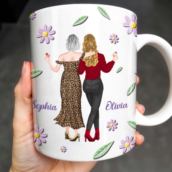 Celebrate Friendship With Stylish Ladies And Flowers - Personalized Custom Coffee Mug - MOM053_MG