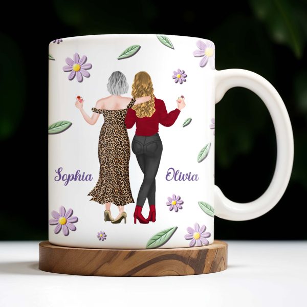 Celebrate Friendship With Stylish Ladies And Flowers - Personalized Custom Coffee Mug - MOM053_MG
