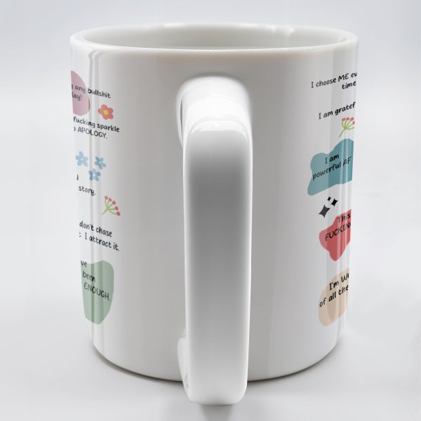 Celebrate Inner Strength With Personal Affirmations And Flowers - Personalized Custom Coffee Mug - COL088_MG