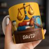 Celebrate Legal Excellence With Scales, Gavel, And Books - Personalized Custom Coffee Mug - LAW004_MG