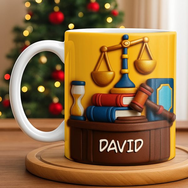Celebrate Legal Excellence With Scales, Gavel, And Books - Personalized Custom Coffee Mug - LAW004_MG