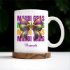 Celebrate Mardi Gras With Festive Bow Design - Personalized Custom Coffee Mug - FAM266_MG