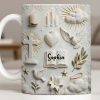 Celebrate Spirituality With Symbols Of Faith Including Cross And Dove - Personalized Custom Coffee Mug - FTH124_MG