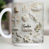 Celebrate Spirituality With Symbols Of Faith Including Cross And Dove - Personalized Custom Coffee Mug - FTH124_MG