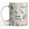 Celebrate Spirituality With Symbols Of Faith Including Cross And Dove - Personalized Custom Coffee Mug - FTH124_MG