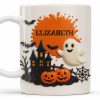 Celebrate Spooky Fun With Our Friendly Ghost And Haunted House - Personalized Custom Coffee Mug - HALW060_MG