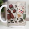 Celebrate Sports With Hockey Helmet and Boxing Gloves - Personalized Custom Coffee Mug - SPORT071_MG