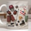 Celebrate Sports With Hockey Helmet and Boxing Gloves - Personalized Custom Coffee Mug - SPORT071_MG