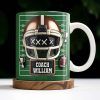 Celebrate the Best Coach with this Football Helmet, Football and Trophy - Personalized Custom Coffee Mug - TEACH005_MG
