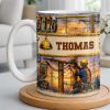 Celebrate The Hardworking Lineman, Utility Pole Design - Personalized Custom Coffee Mug - JBS106_MG
