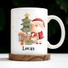 Celebrate The Joy Of The Holiday Season With Santa And Christmas Tree - Personalized Custom Coffee Mug - KID482_MG