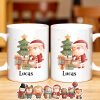 Celebrate The Joy Of The Holiday Season With Santa And Christmas Tree - Personalized Custom Coffee Mug - KID482_MG