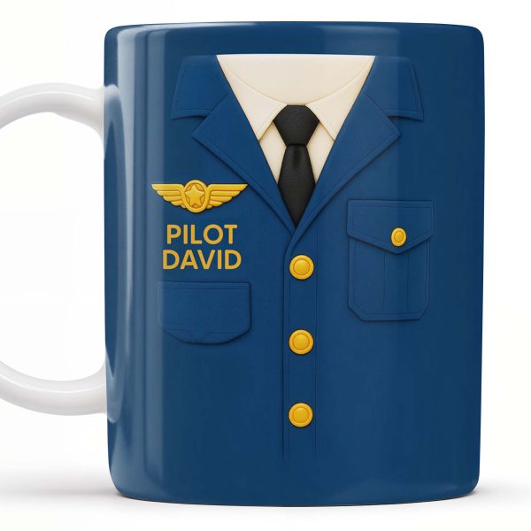 Celebrate The Love For Aviation With This Custom Pilot Uniform Design, Wings Badge - Personalized Custom Coffee Mug - OFC004_MG
