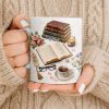 Celebrate The Love For Reading With Books And A Cozy Scene - Personalized Custom Coffee Mug - BLV081_MG