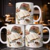 Celebrate The Love For Reading With Books And A Cozy Scene - Personalized Custom Coffee Mug - BLV081_MG