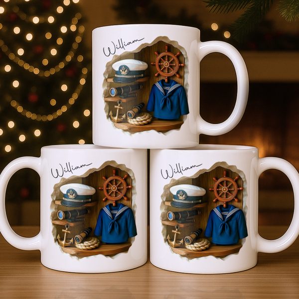 Celebrate The Spirit Of Adventure With A Marine Theme - Personalized Custom Coffee Mug - JBS056_MG