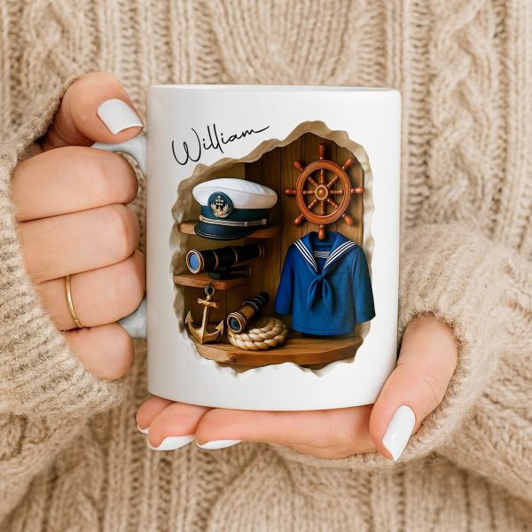 Celebrate The Spirit Of Adventure With A Marine Theme - Personalized Custom Coffee Mug - JBS056_MG