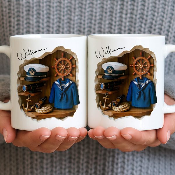 Celebrate The Spirit Of Adventure With A Marine Theme - Personalized Custom Coffee Mug - JBS056_MG