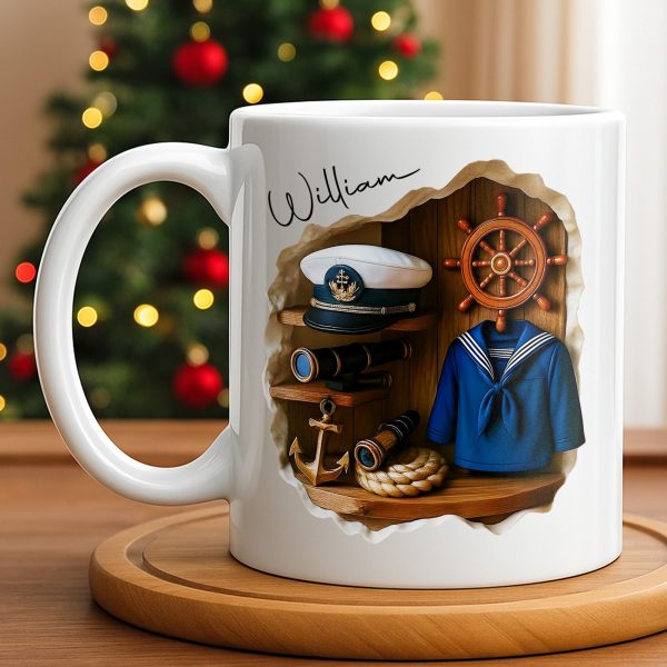 Celebrate The Spirit Of Adventure With A Marine Theme - Personalized Custom Coffee Mug - JBS056_MG
