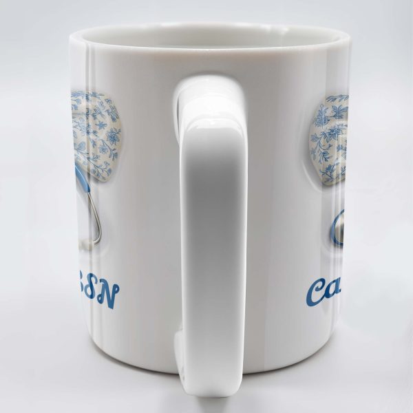 Celebrate Those Who Care, Floral Bow and Stethoscope - Personalized Custom Coffee Mug - NUR007_MG