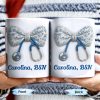 Celebrate Those Who Care, Floral Bow and Stethoscope - Personalized Custom Coffee Mug - NUR007_MG