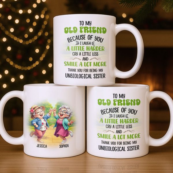 Celebrate Timeless Friendships With Joyful Elderly Women - Personalized Custom Coffee Mug - BST507_MG