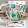 Celebrate Your Crafting Skills with Sewing Essentials Design - Personalized Custom Coffee Mug - HOB026_MG